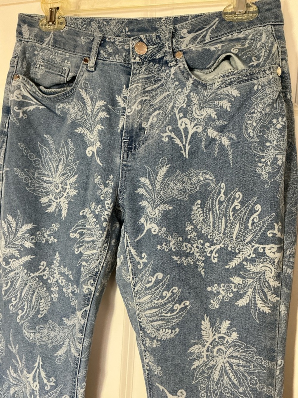 VENUS Blue Floral Flare Jeans - Picture 9 of 10